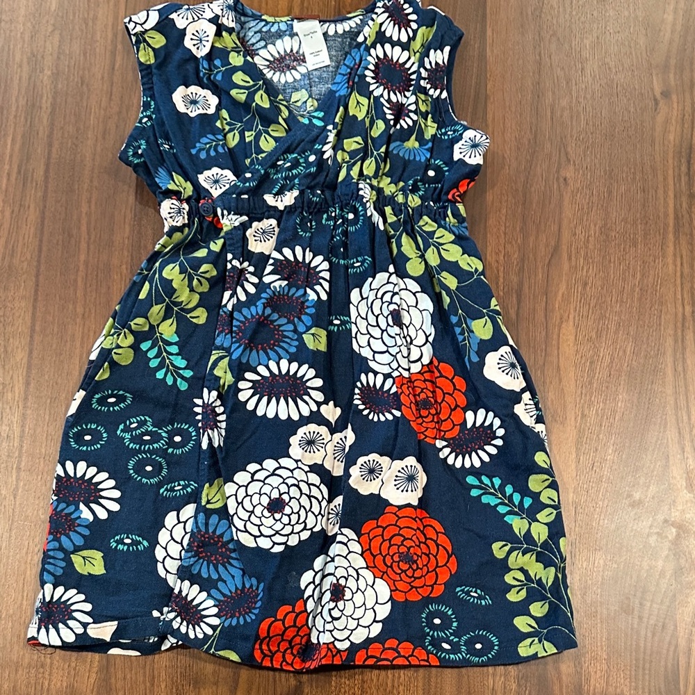 Tea Collection Floral Dress in Navy, Red, and White